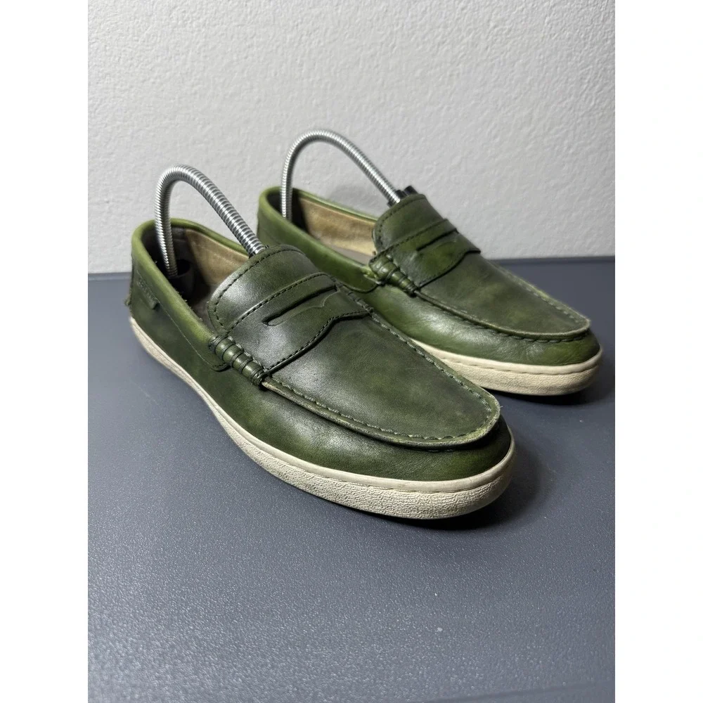 Cole Haan Shoes‎ Mens Size 7 Green Leather Penny Loafer Casual Slip On Grand.OS